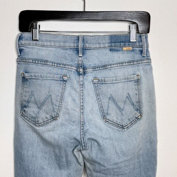 Mother Superior The Insider Crop Step Fray Jeans 27 Blue Problem With Miracles - Picture 9 of 12